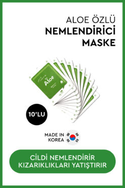Mjcare On Aloe Mask - Aloe Vera Özlü Yüz Maskesi 10'lu
