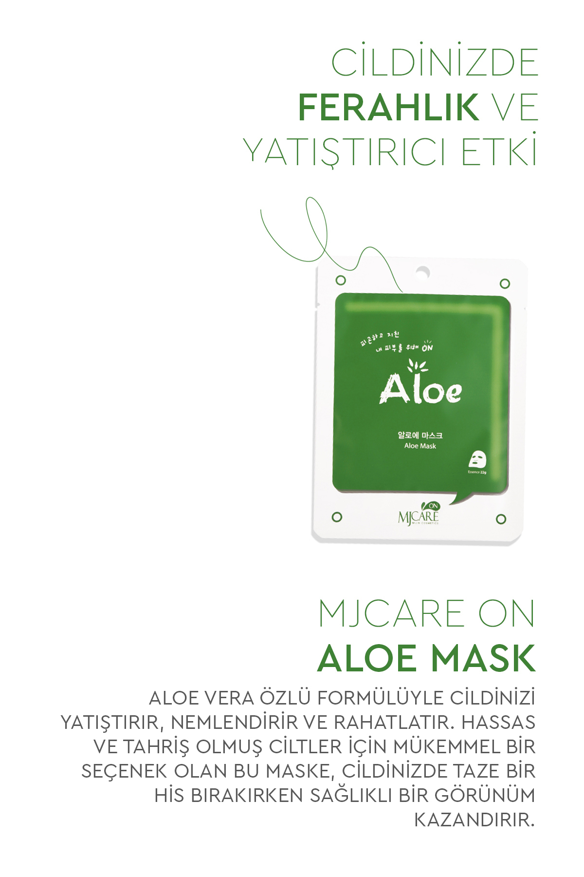 Mjcare On Aloe Mask - Aloe Vera Özlü Yüz Maskesi 10'lu - Görsel 3