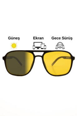 Focus On Antifar Fotokromik 3in1 Gözlük | Gece Sürüş | Ekran | Güneş | TS018