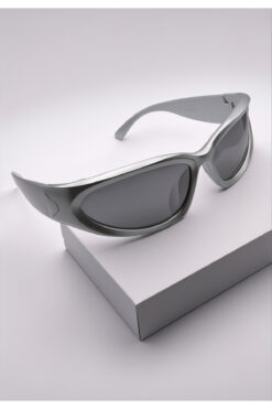 BAPPİR Y2K Unisex Güneş Gözlüğü Aynalı Gümüş Siyah