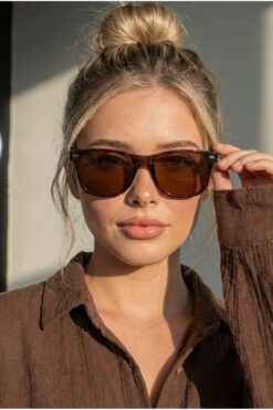 Eyesofia Unısex Kahverengi Clasik Vintage Güneş Gözlük