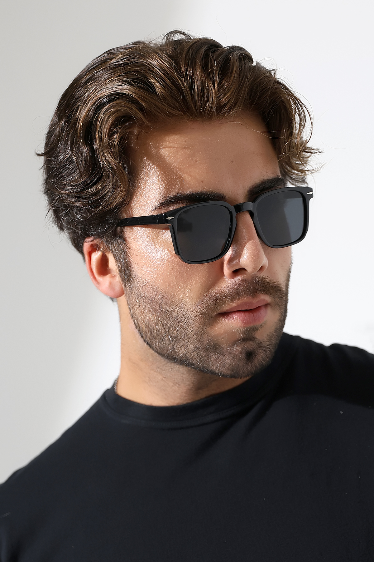 Lozzo Unisex Kare Siyah UV400 Güneş Gözlüğü 23043 C2 E