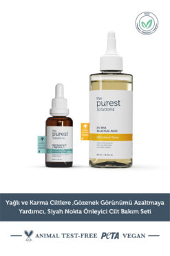 The Purest Solutions Yağlı Ve Karma Ciltlere ,gözenek Görünümü Azaltmaya Yardımcı, Siyah Nokta Önleyici Cilt Bakım Seti