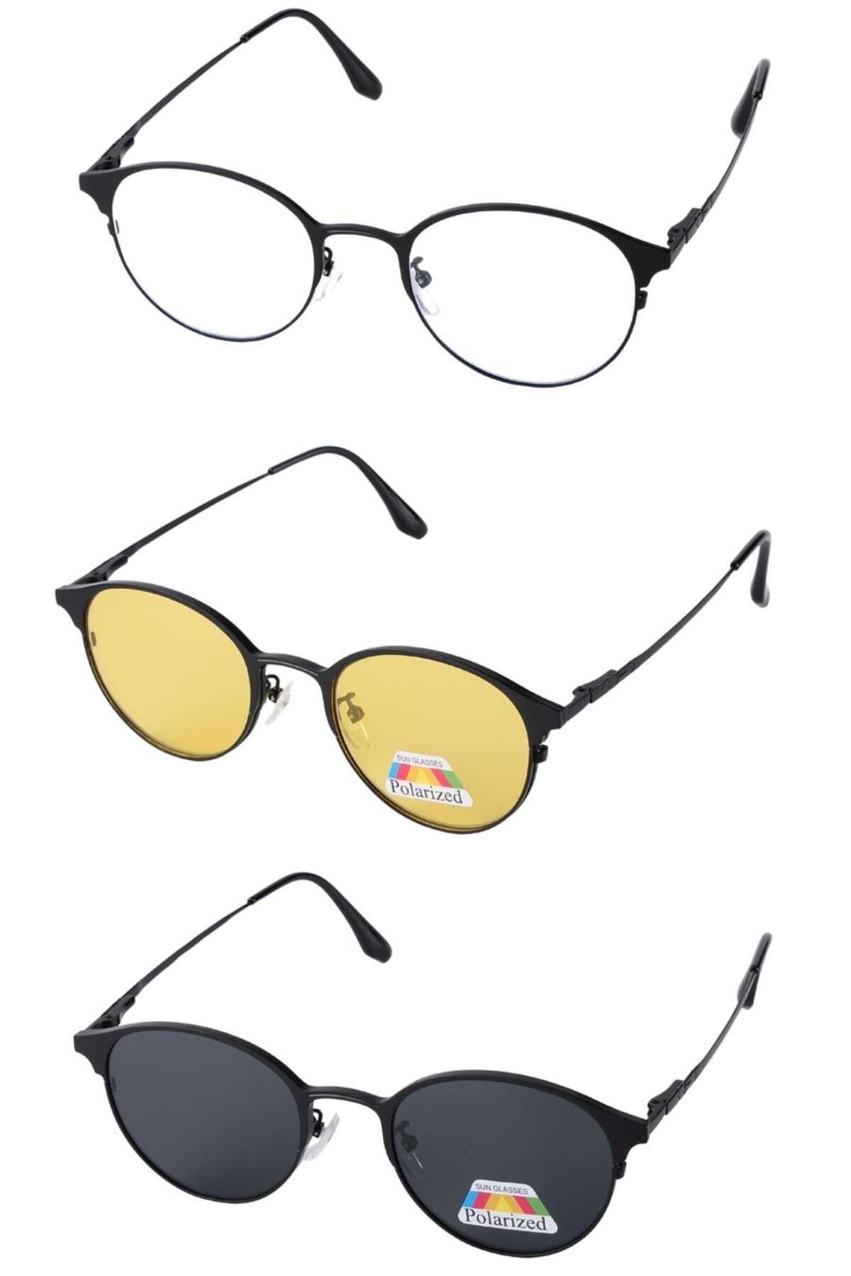 Bosile 3'lü Mıknatıslı Polarize Güneş Gözlüğü Siyah G25mp8004r01 - Görsel 2