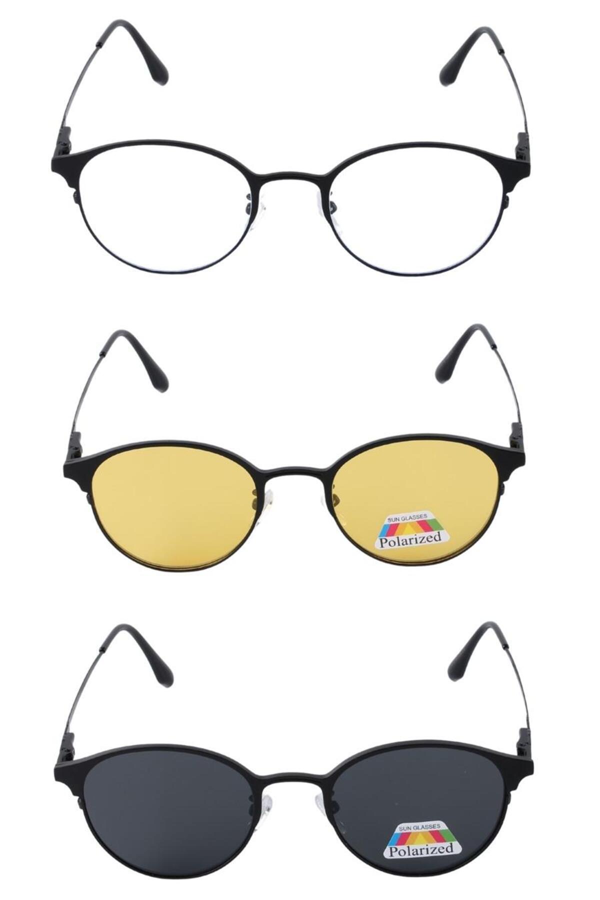 Bosile 3'lü Mıknatıslı Polarize Güneş Gözlüğü Siyah G25mp8004r01 - Görsel 3