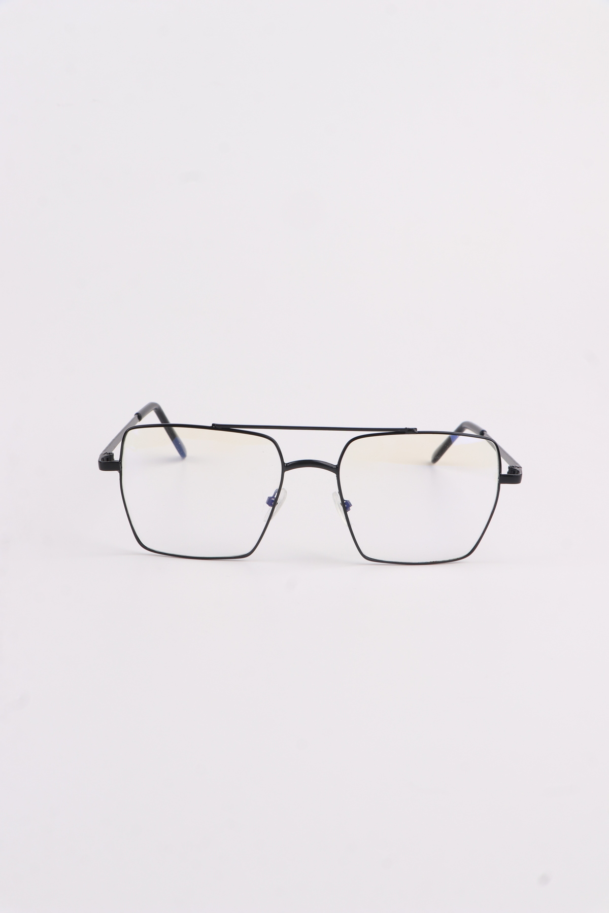 Chunky Frame Unısex Şeffaf Siyah Çerçeveli Kare İmaj Gözlük - Görsel 2