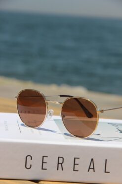 MUCE Concept Kahverengi Cam Çelik Kahverengi Çerçeve Unisex Güneş Gözlüğü Uv 400 Ultraviyole Korumalı