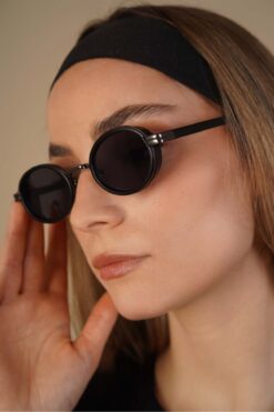 Stil Noktası Oval Siyah Güneş Gözlüğü