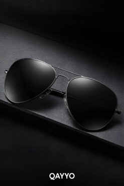 QAYYO Accessories Polic Damla Siyah Metal 2026 MODEL Uv400 Unisex Tasarım Güneş Gözlüğü