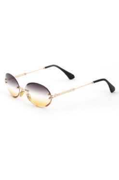Angel Eyes Çerçevesiz Degrade Siyah-Sarı Cam Güneş Gözlüğü,