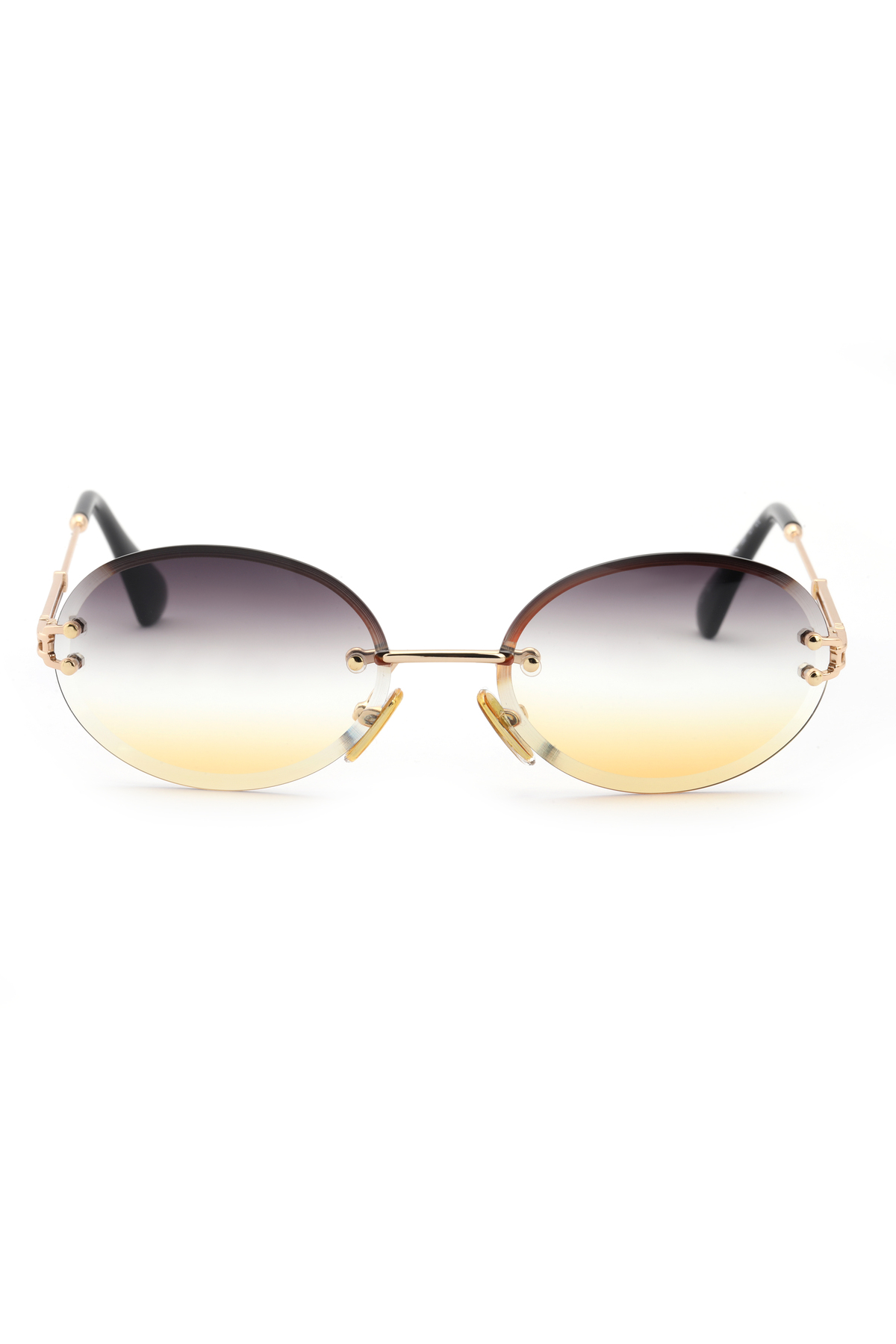 Angel Eyes Çerçevesiz Degrade Siyah-Sarı Cam Güneş Gözlüğü, - Görsel 2