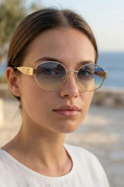 Kapin Corel Oval Metal Tasarım Güneş Gözlüğü -Degrade