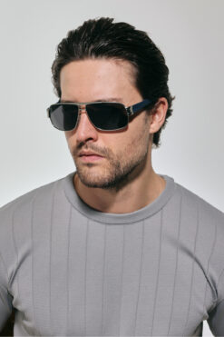 Polo Hill Erkek Siyah Organik Polarize (UV) Cam Çelik Kapalı Çerçeve Tasarım Güneş Gözlüğü AEP1819 03 65-11