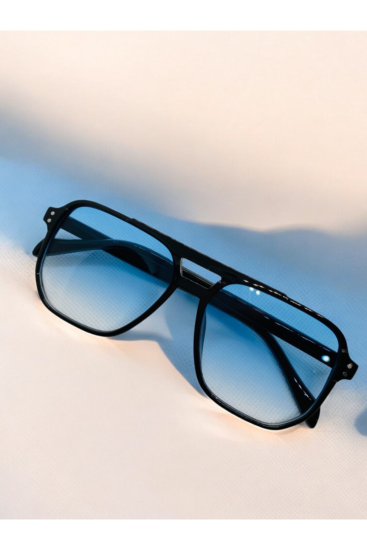 MİSE Mavi renkli cam unisex güneş gözlüğü yeni sezon