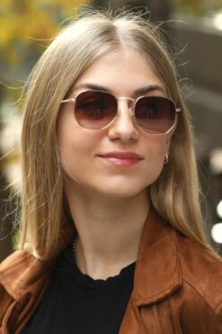 Babafiyatlar Beşgen Classic Degrade Kahve Unisex Güneş Gözlüğü