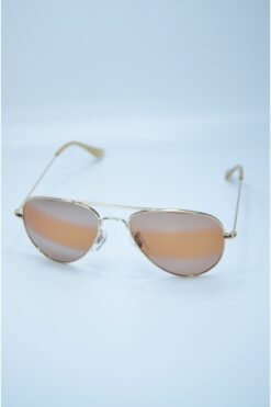 Betül Optik Unisex Gold Metal Çerçeveli Kahverengi Damla Güneş Gözlüğü