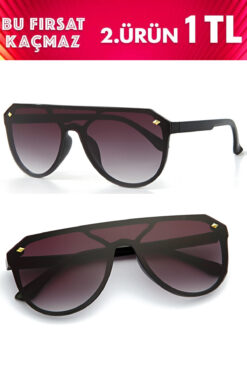 Zzla 2.Ürün 1 Tl Erkek Siyah Yekpare Güneş Gözlüğü