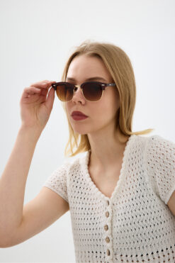 Chunky Frame Clupmaster Kahverengi Unisex Kare Cam Güneş Gözlüğü