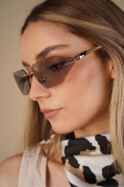 Stil Noktası Luvia Füme Çerçevesiz Güneş Gözlüğü