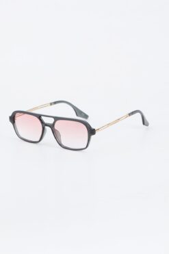 Kapin Etnia Şeffaf Dikdörtgen Güneş Gözlüğü - Füme Çerçeve Pembe Cam