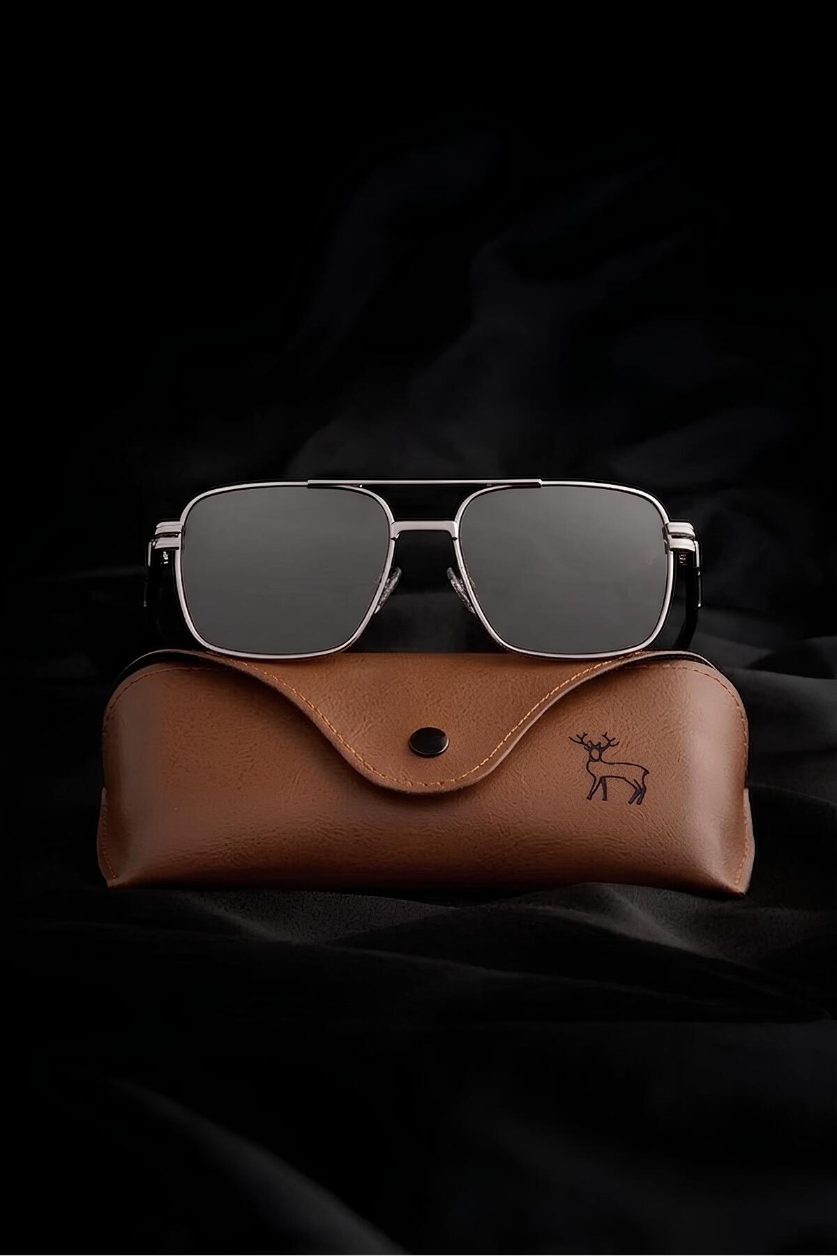 Eyesofia Nairobi Polarize Yüksek Kalite Titanyum Siyah Gümüş Çerçeveli Unisex Güneş Gözlüğü - Görsel 2