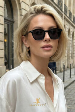MACERATİ Magnoli Oval Unisex Siyah UV400 Filtreli Güneş Gözlüğü