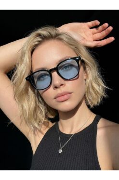 funeyes Buggy Siyah Çerçeve Mavi Camlı Güneş Gözlüğü