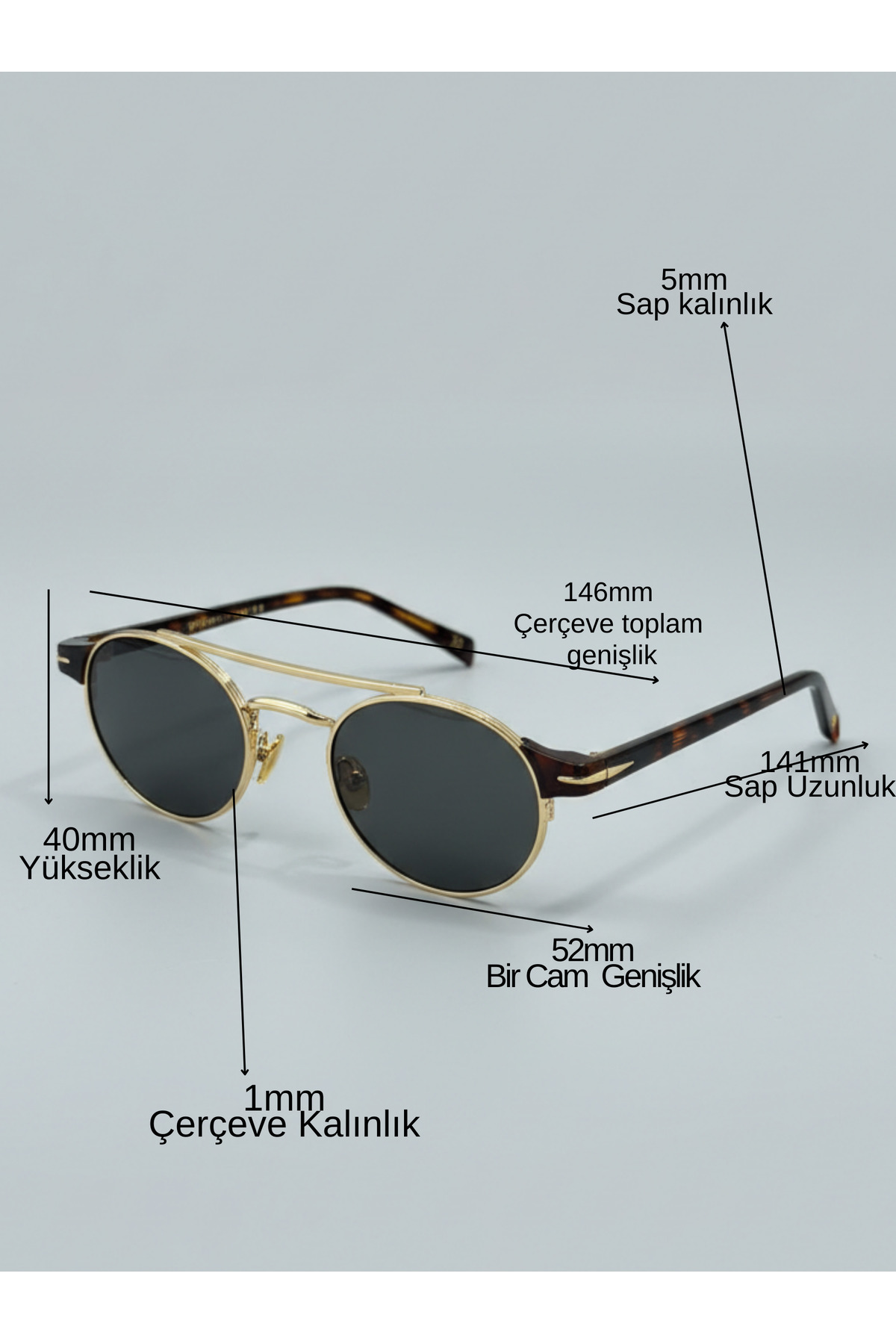 VEGA EYEWEAR Beckham Leopar Çerçeveli Gold Aksesuarlı Premium Gözlük - Görsel 2