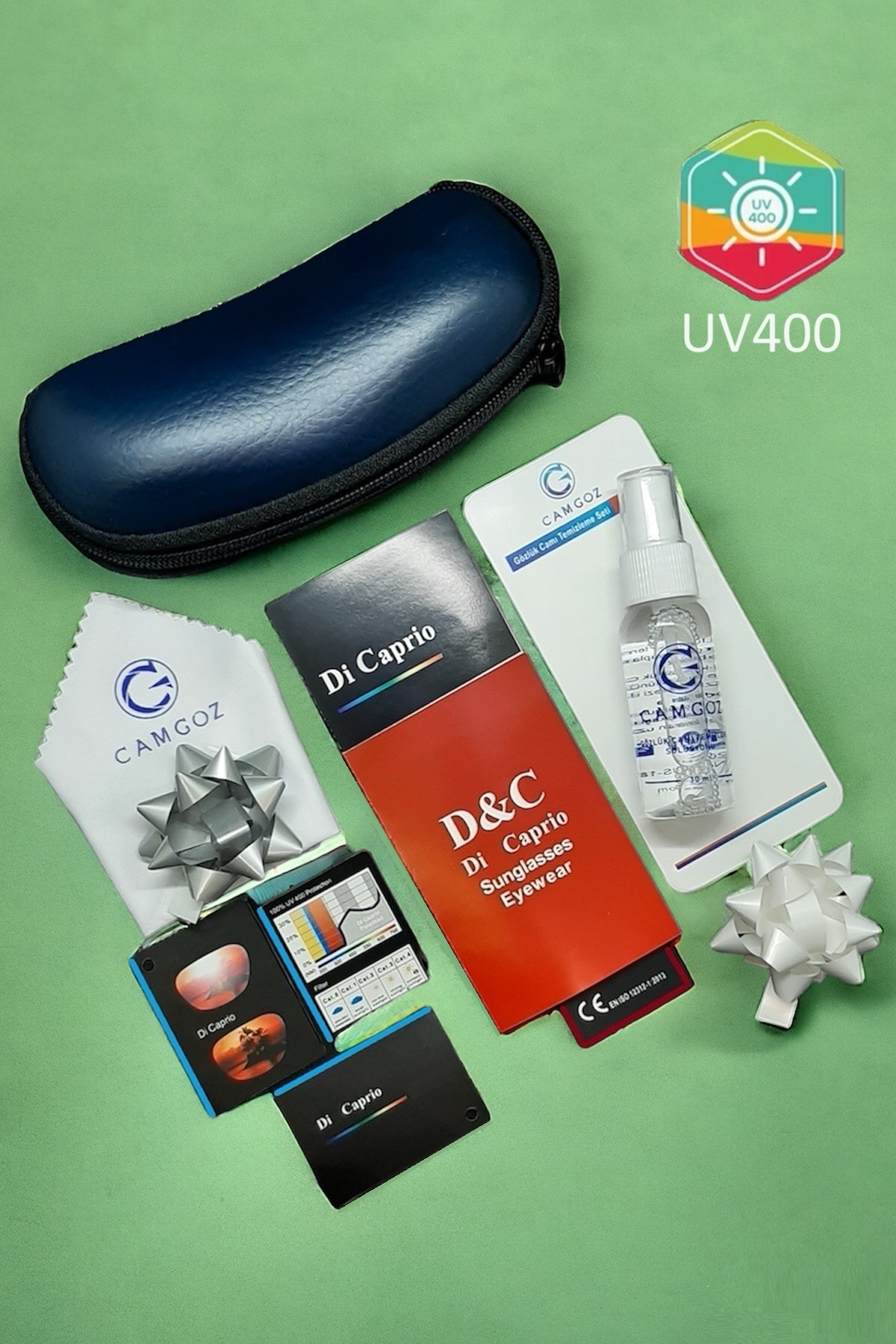 Di Caprio Kahverengi Büyük Metal Kare Pilot Model Erkek Güneş Gözlüğü - Görsel 3