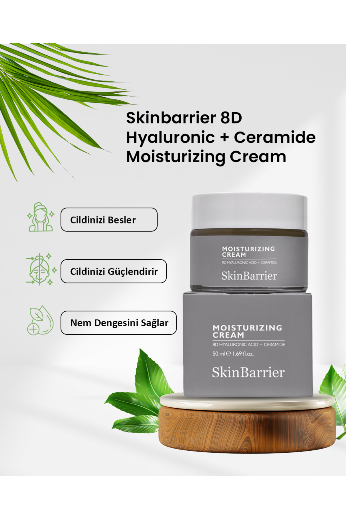 Skinbarrier 8d Hyaluronic Ceramide Moisturizing Cream - Bariyer Onarıcı Su Bazlı Nemlendirici Krem 50ml - Görsel 2