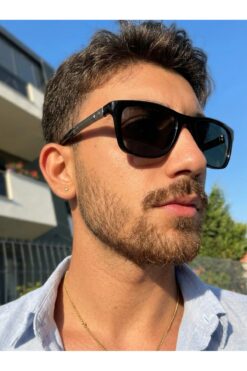 Chunky Frame Porls Unisex Siyah Çerçeve Ultra Hafif Uv400 Filtreli Premium Polarize Güneş Gözlüğü
