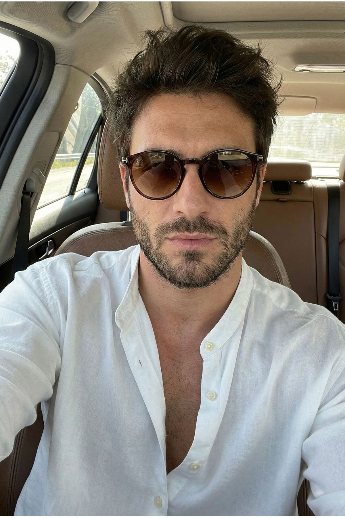 Goldmine Erkek Retro Bianca Güneş Gözlüğü UV400 Kahverengi