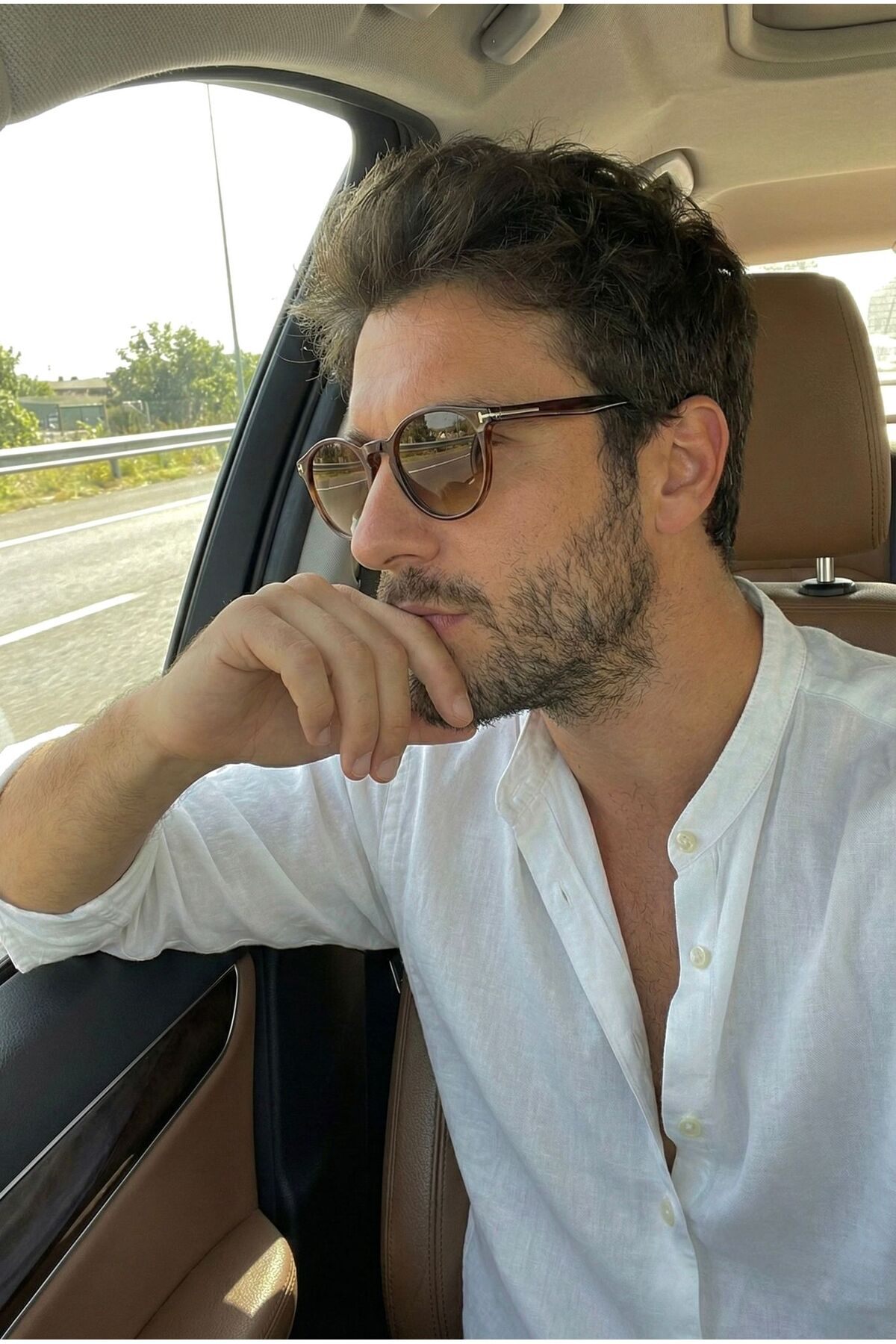 Goldmine Erkek Retro Bianca Güneş Gözlüğü UV400 Kahverengi - Görsel 2