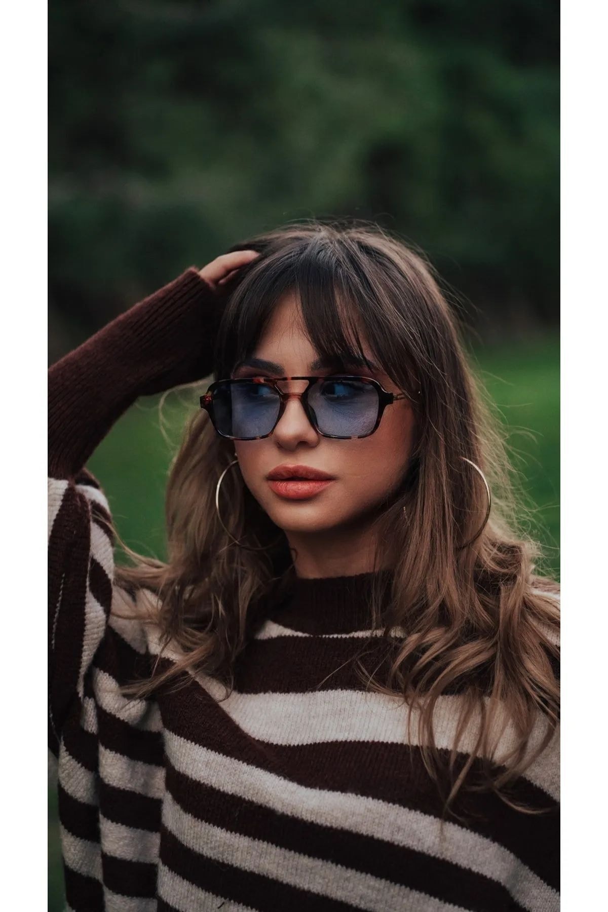 LOOKUP NEW Unisex Kadın Erkek Uv400 Korumalı Leopar Mavi Gold Dikdörtgen Kare Yeni Sezon Güneş Gözlüğü