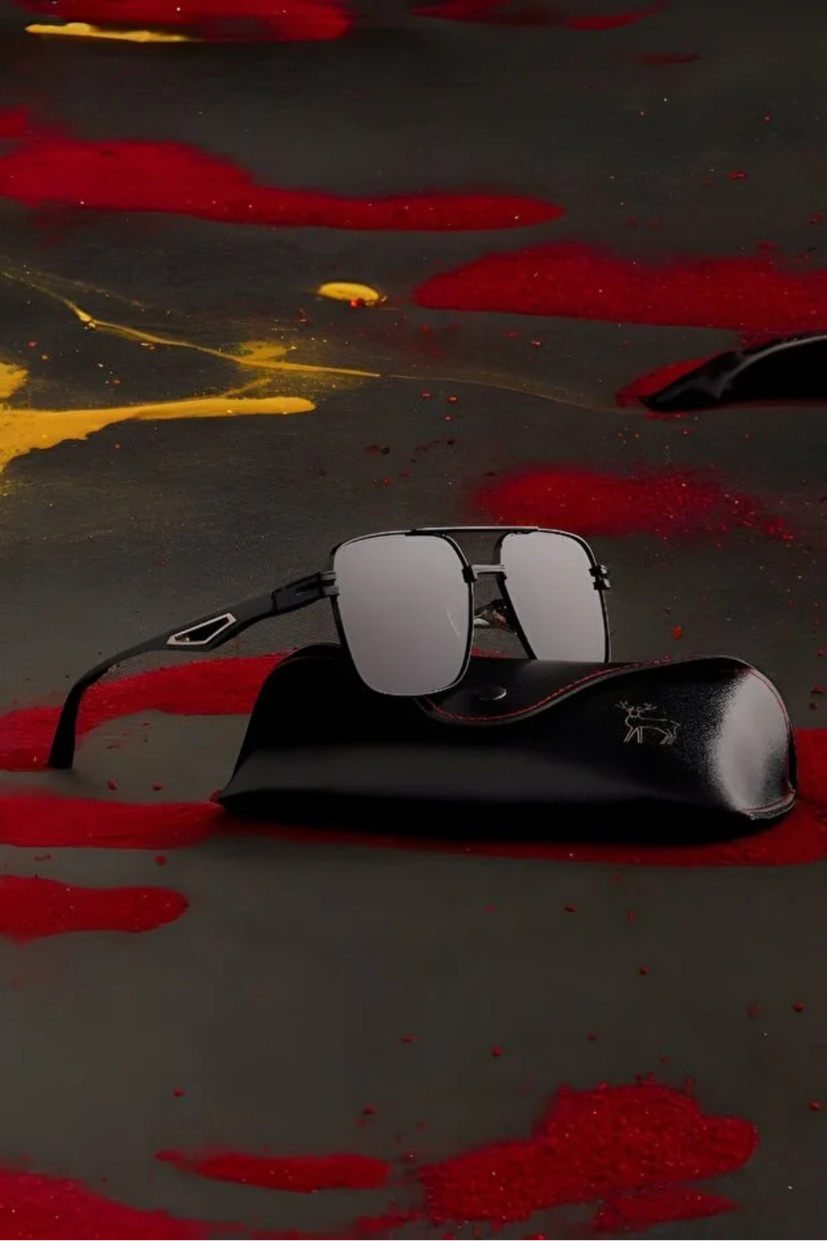 Chunky Frame Polarize Yüksek Kalite Titanyum Unisex Siyah Ultra Hafif Güneş Gözlüğü - Görsel 2