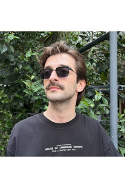 NOYZZ Dazz Siyah Yarım Çerçeve Dikdörtgen Erkek Güneş Gözlüğü