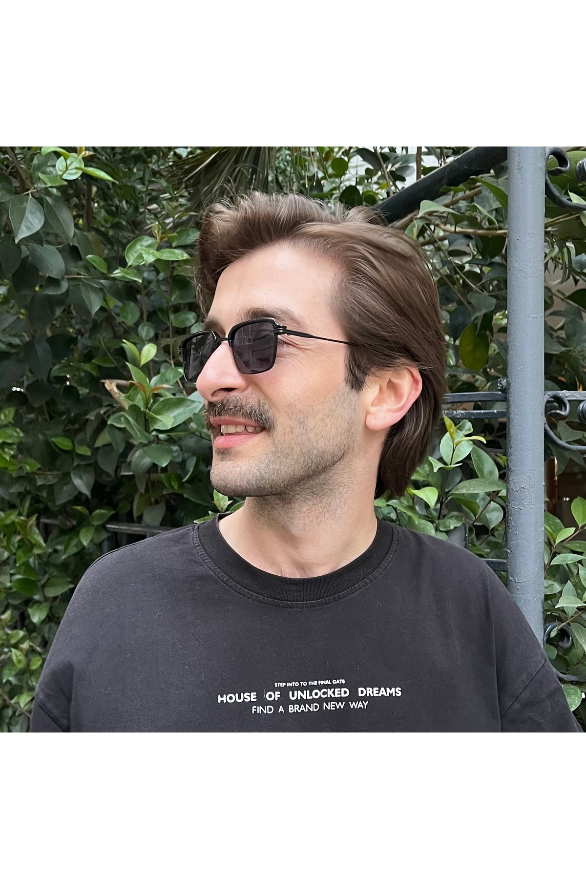 NOYZZ Dazz Siyah Yarım Çerçeve Dikdörtgen Erkek Güneş Gözlüğü - Görsel 2