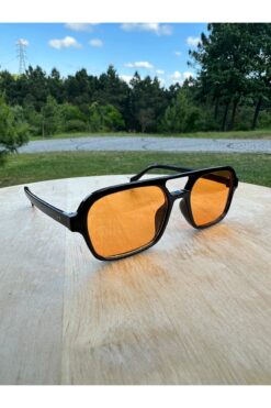 VisionGlasses Turuncu Camlı Retro Tarz Unisex Güneş Gözlüğü