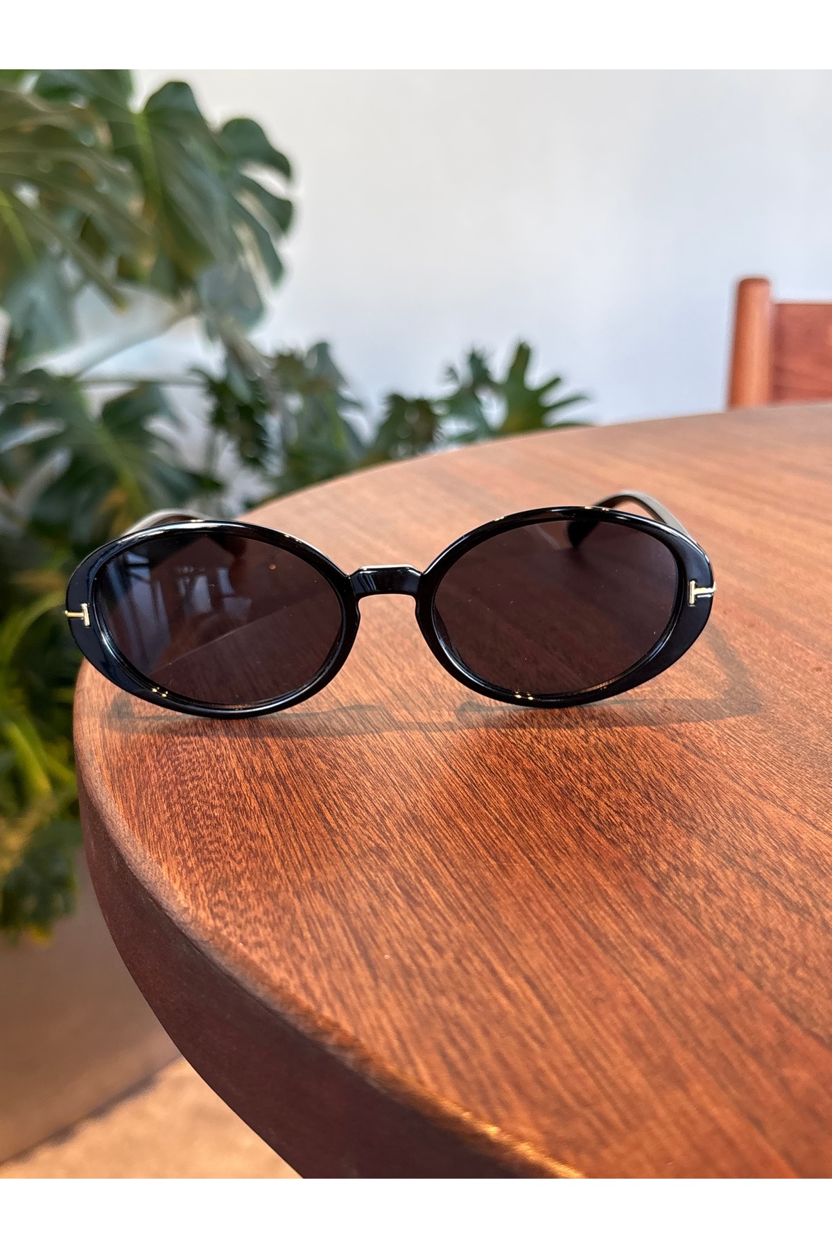 VEGA EYEWEAR Lille Oval Elips Siyah T aksesuarşlı Trend Model Güneş Gözlüşü 58 18 145 - Görsel 3