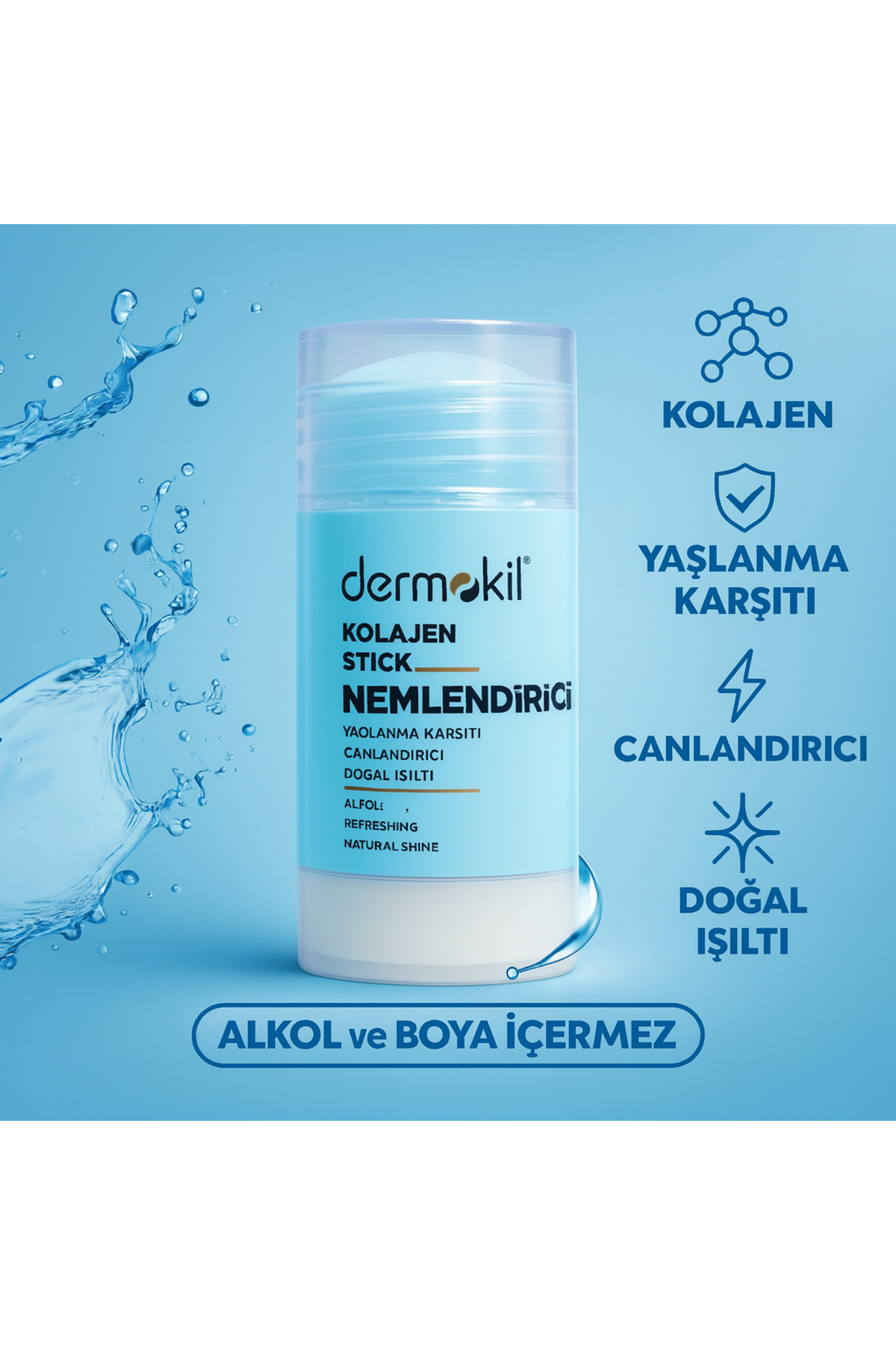 Dermokil Kolajen Stick Nemlendirici – 30 g Anti-Aging – Natural Shine – Canlandırıcı – Yaşlanma Karşıtı - Görsel 2