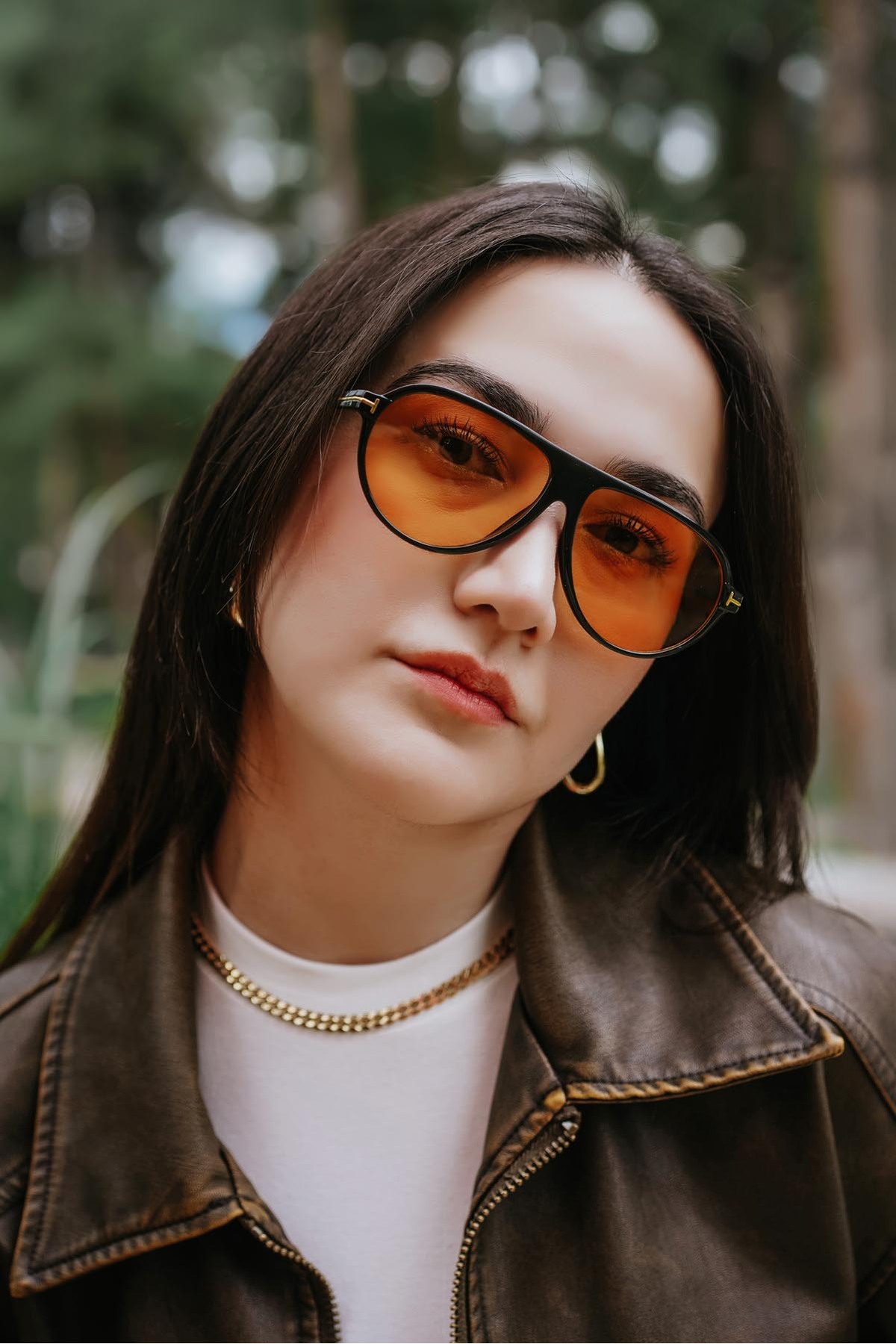 Stil Noktası TF Siyah Çerçeve Turuncu Cam Güneş Gözlüğü - Görsel 3