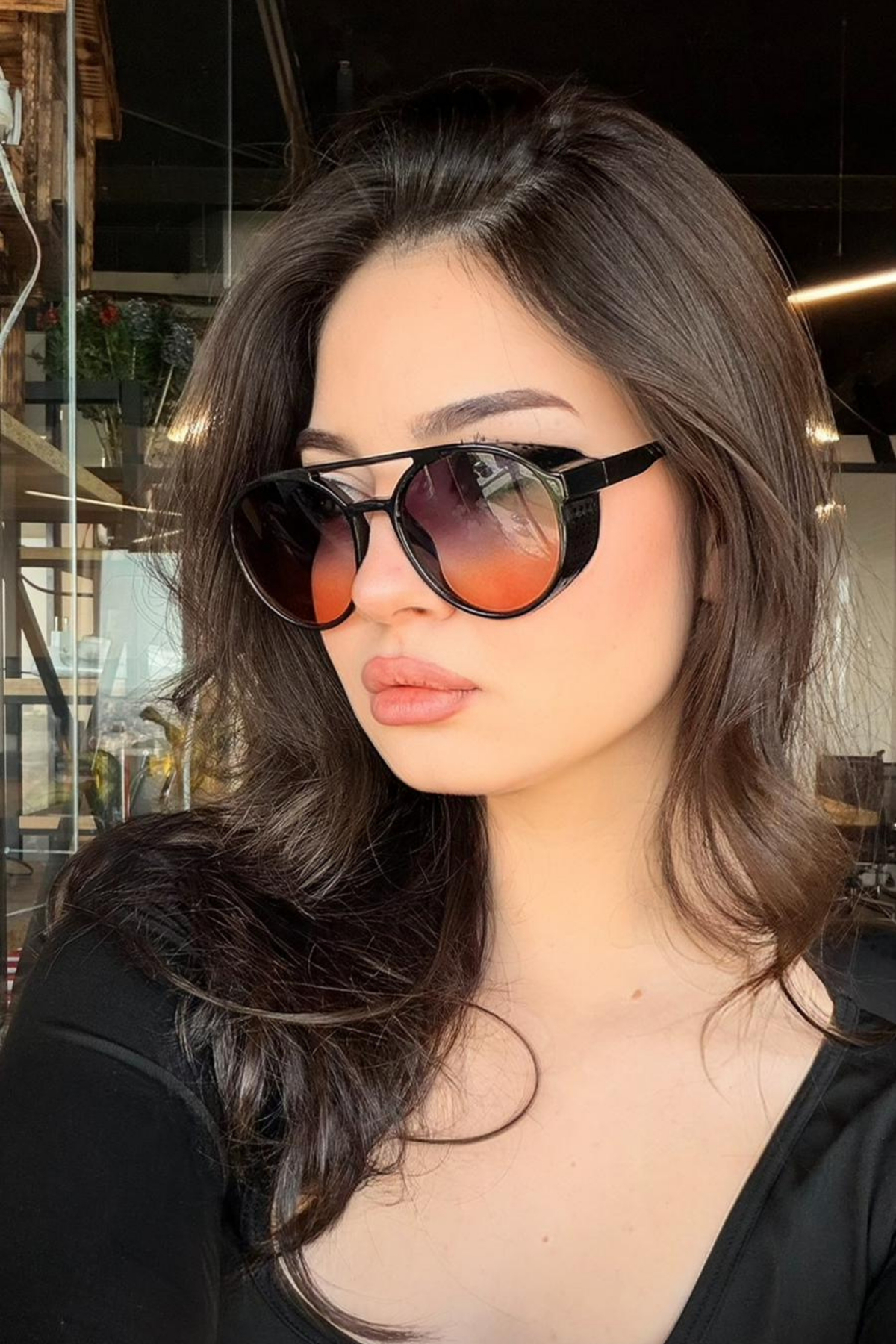 RMSMARKETİNG degrade oval cam renk geçişli güneş gözlüğü - Görsel 2