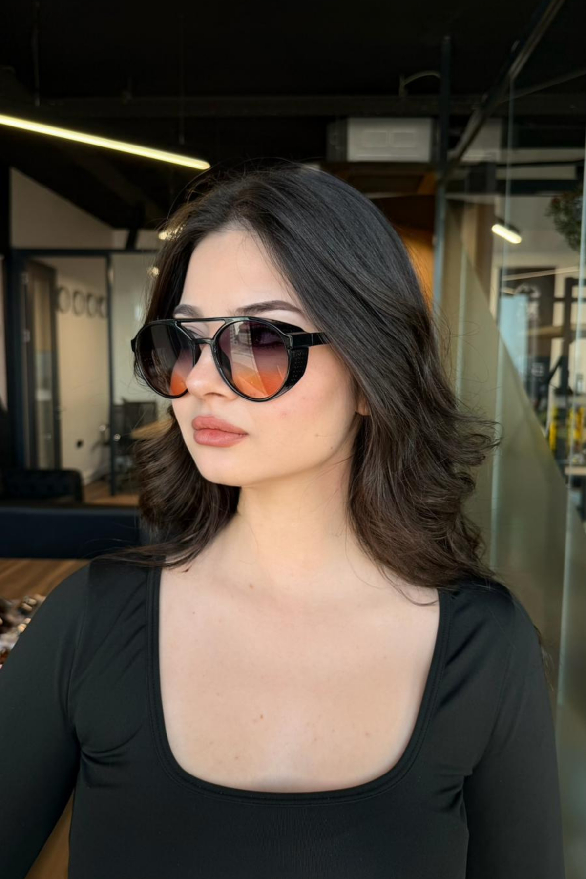 RMSMARKETİNG degrade oval cam renk geçişli güneş gözlüğü - Görsel 3