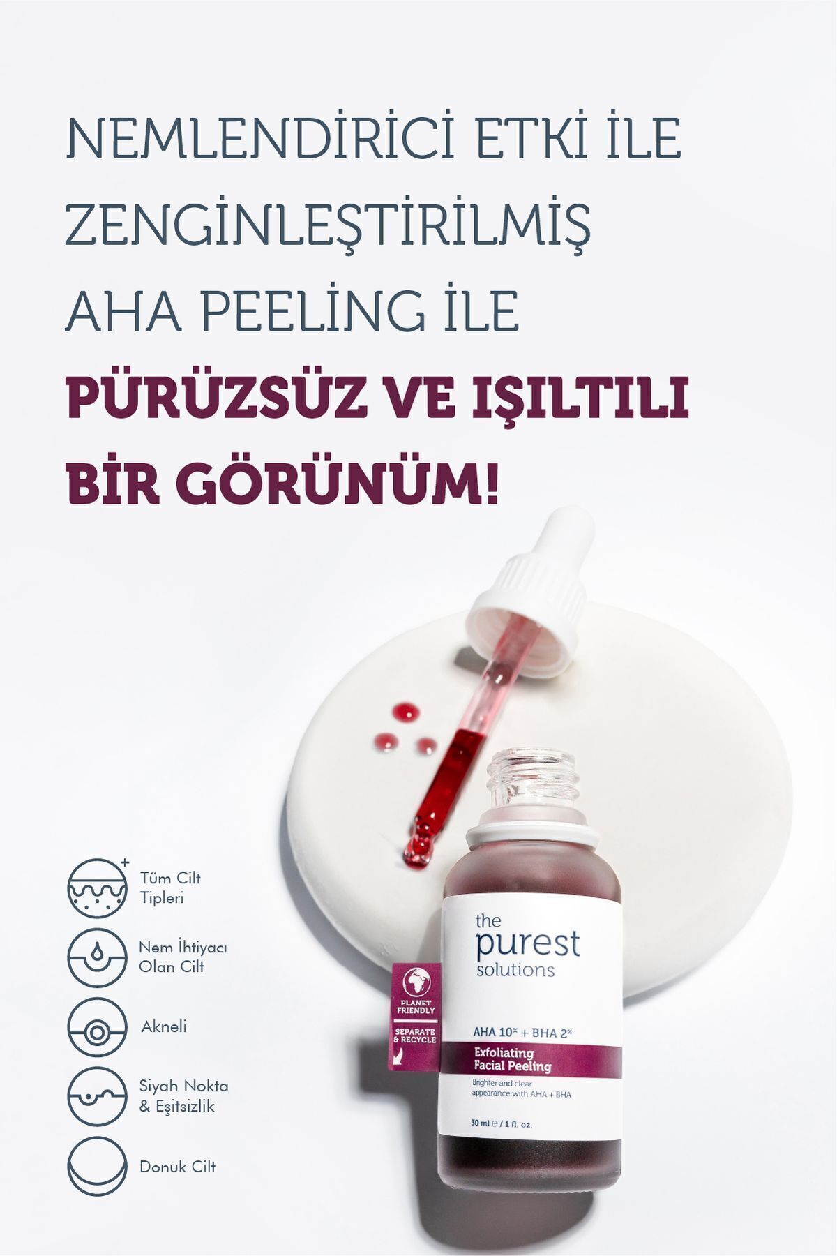 The Purest Solutions Aha Bha Ve Arbutinli Içerikli Aydınlanmaya Yardımcı Cilt Bakım Seti - Görsel 2