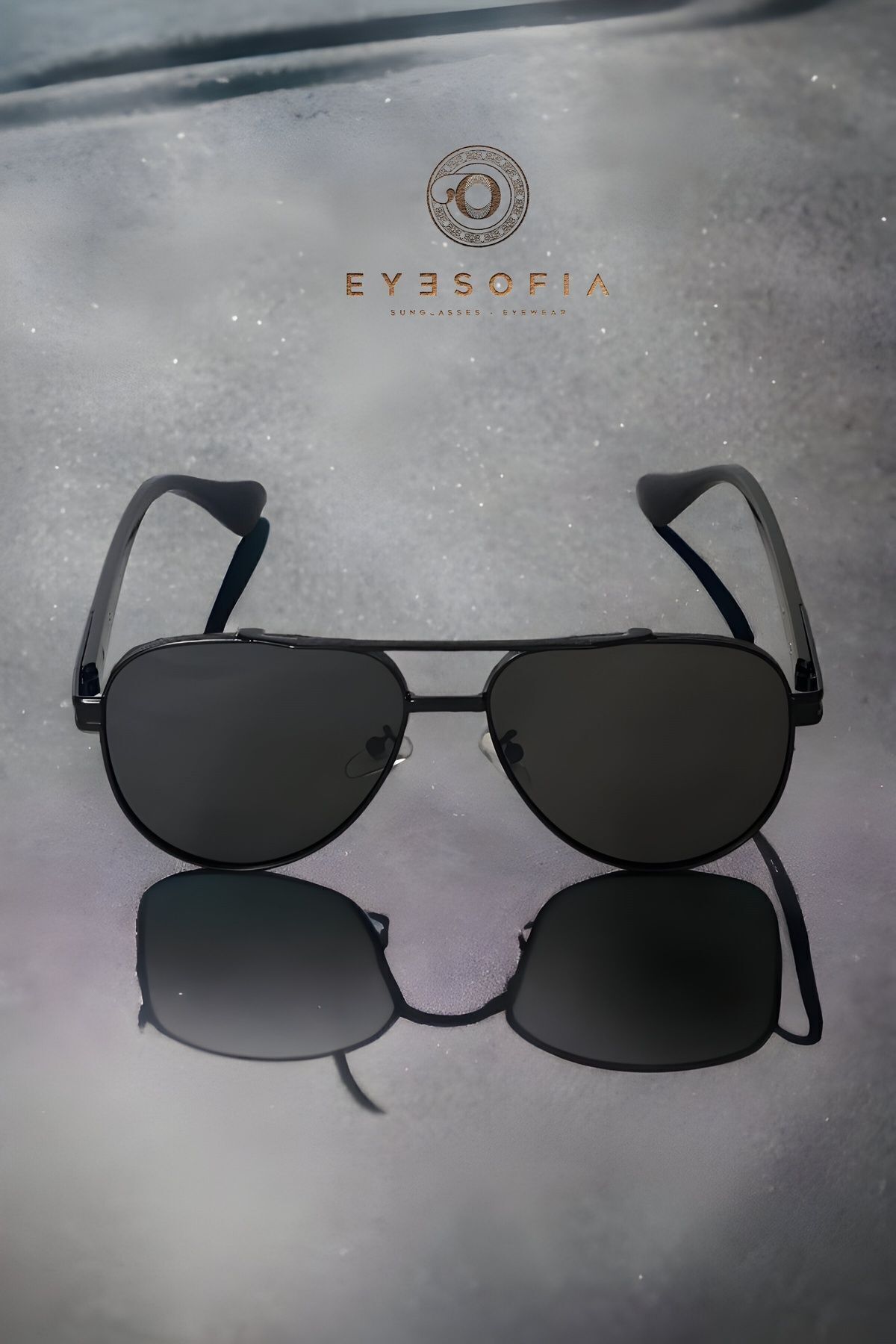 Eyesofia Toronto Polarize Yüksek Kalite Titanyum Siyah Unisex Güneş Gözlüğü - Görsel 3