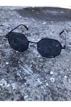 Cestello Sekizgen Retro Tarz Siyah Çerçeve Güneş Gözlüğü