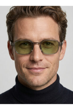 funeyes Yoda Unisex Küçük Dikdörtgen Retro Füme Çerçeve Yeşil Cam Uv400 Güneş Gözlüğü