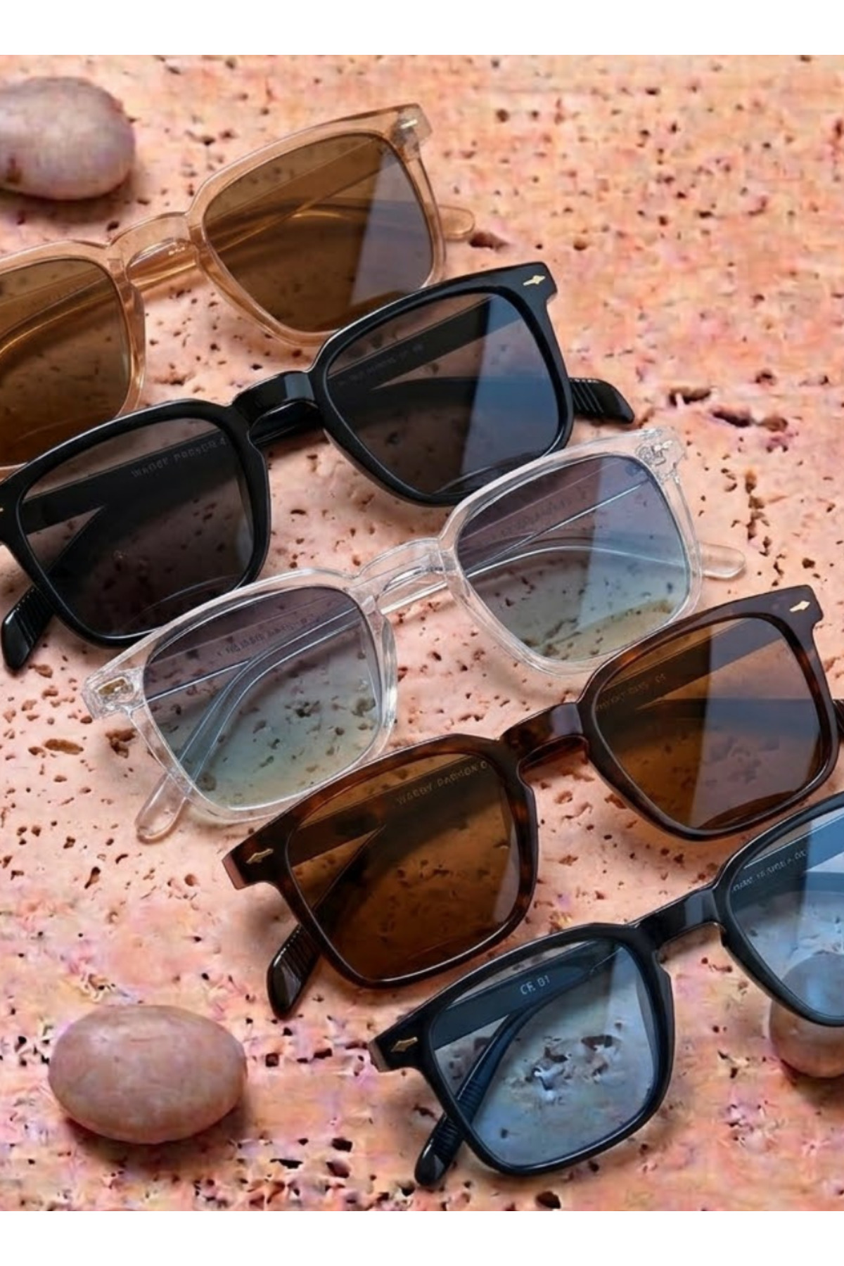 WATCHOFROYAL 5'Lİ SET TRANSPARAN YEŞİL-MAVİ-KAHVERENGİ-SİYAH-ROSE GÜNEŞ GÖZLÜĞÜ LORRAİNE - Görsel 2