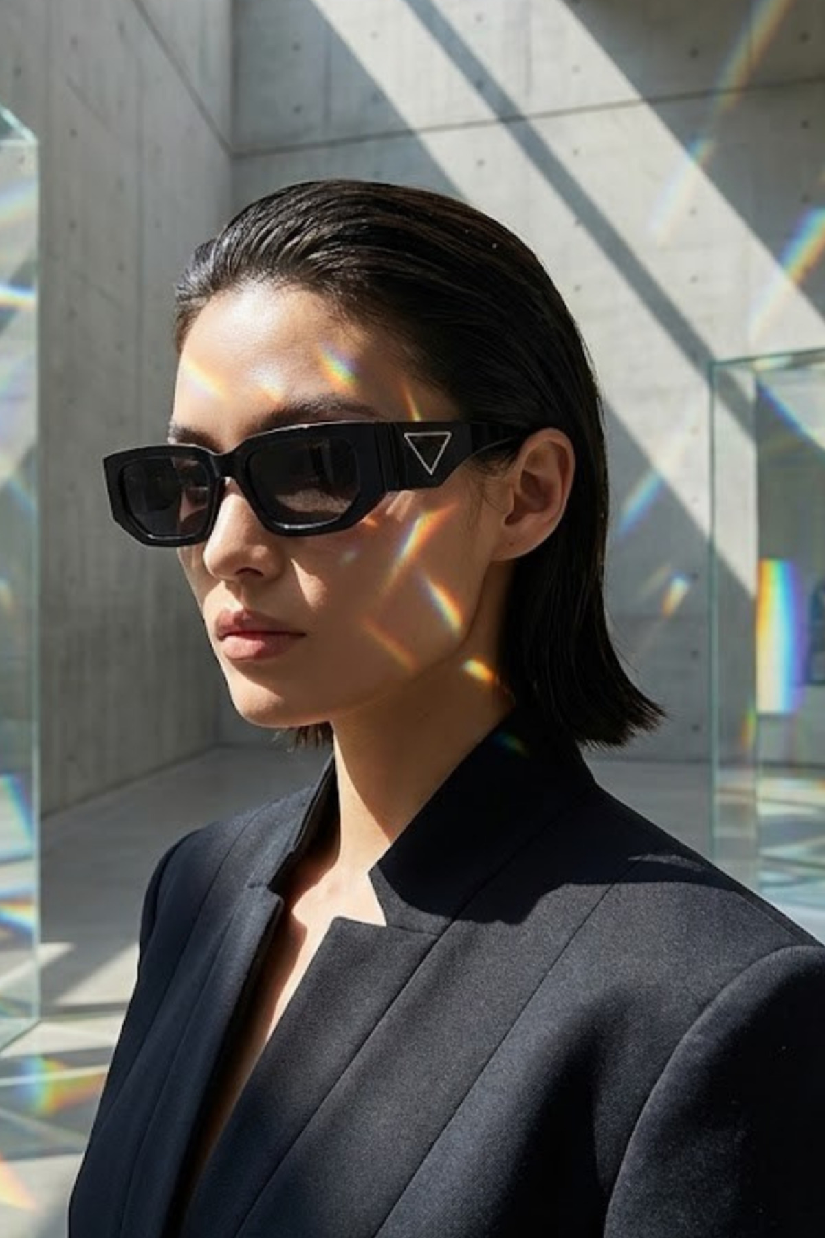 Kinary Uv400 Koruyucu Unisex Güneş Gözlüğü Siyah Parlak 1077 - Görsel 3