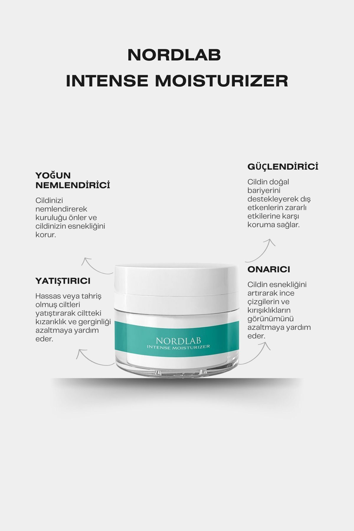 NORDLAB Yoğun Nemlendirici Yüz Bakım Kremi Tüm Cilt Tipleri Için Hyaluronic Acid Ceramide Zinc Shea Butter - Görsel 2